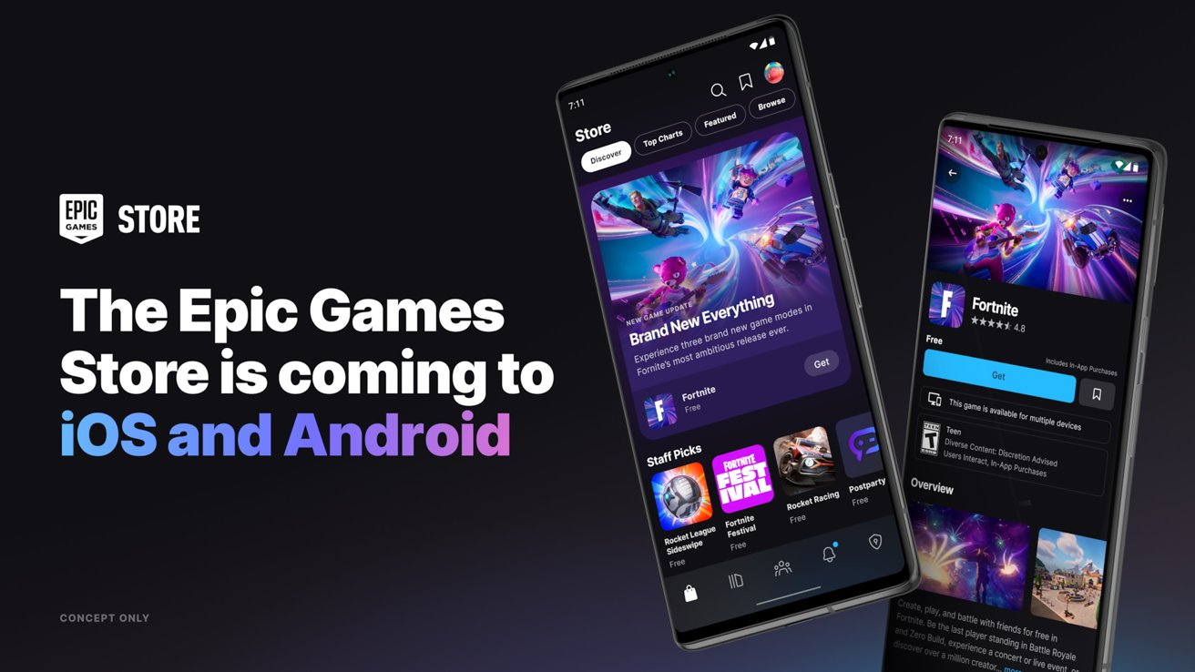 Epic maketa obchodu Epic Games Store na iPhone