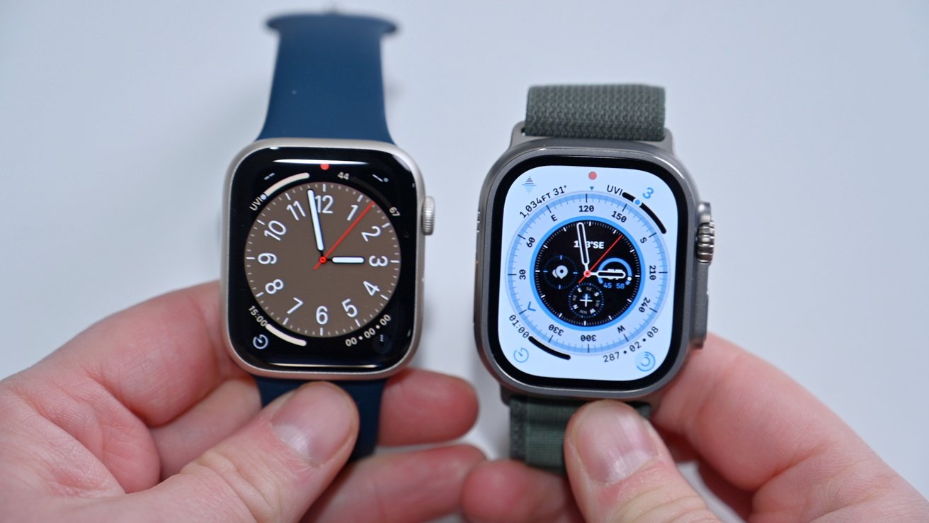 Apple Watch a Apple Watch Ultra vedle sebe