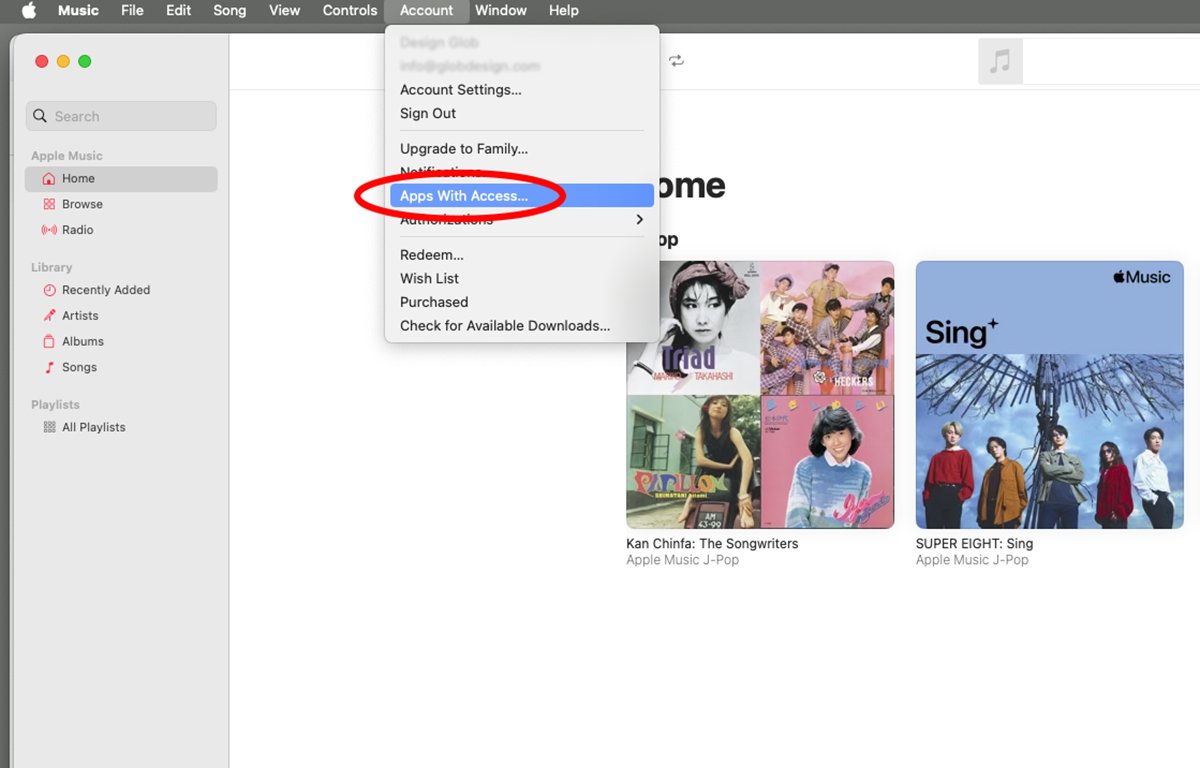 Udělení přístupu aplikacím třetích stran k Apple Music.