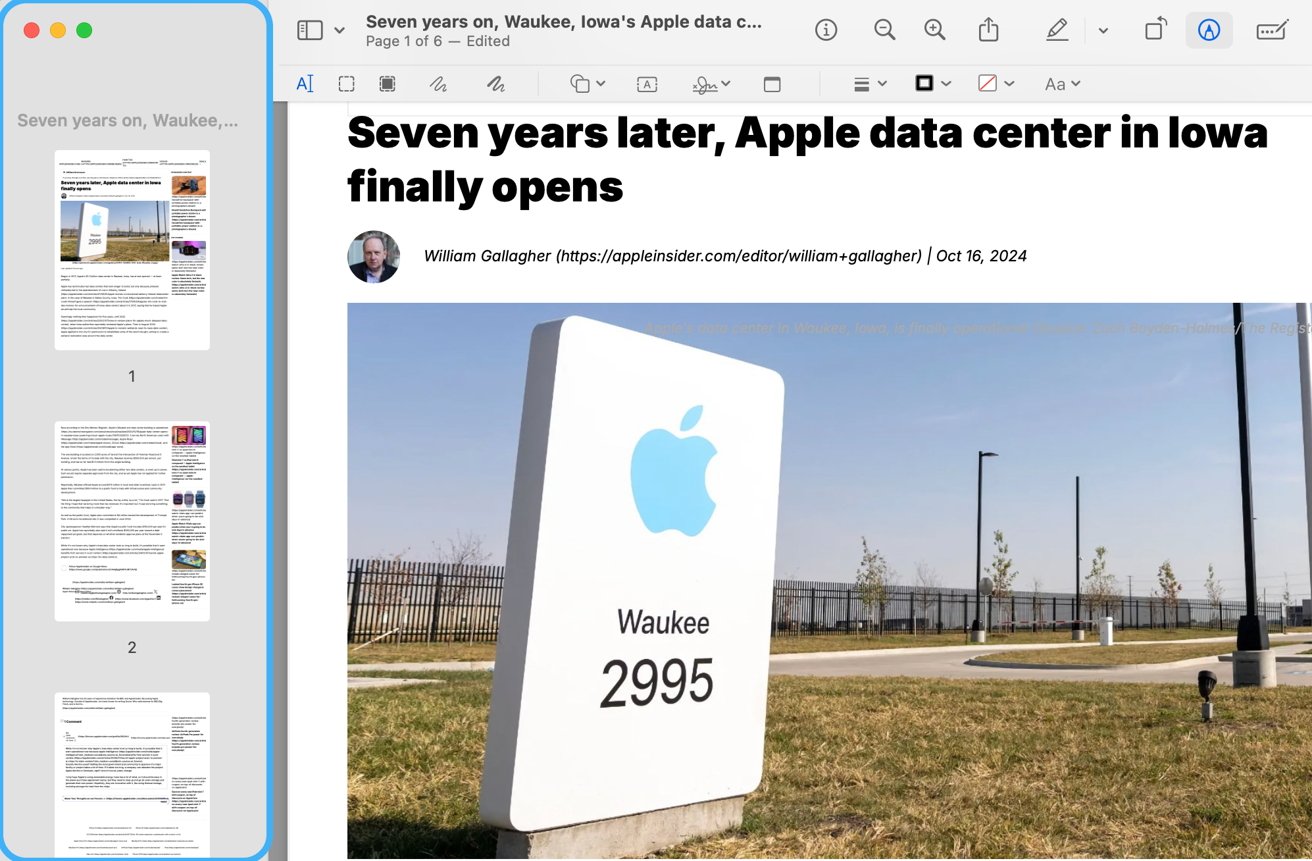 Značka vchodu do datového centra Apple ve Waukee, Iowa, zobrazující logo Apple a číslo 2995, zasazená proti jasné obloze a travnaté ploše.